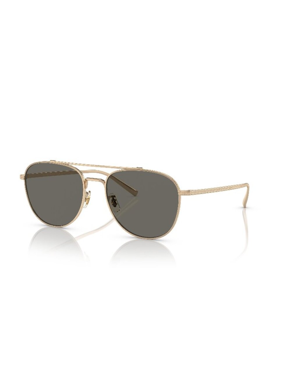 New Oliver Peoples Unisex Sunglasses Gold Aviator Grey Lens Titanium Frame 55